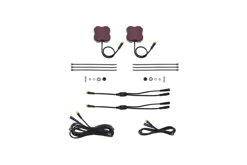 Diode Dynamics Stage Series Single Color Led Rock Light - Red M8 (2-Pack) 1