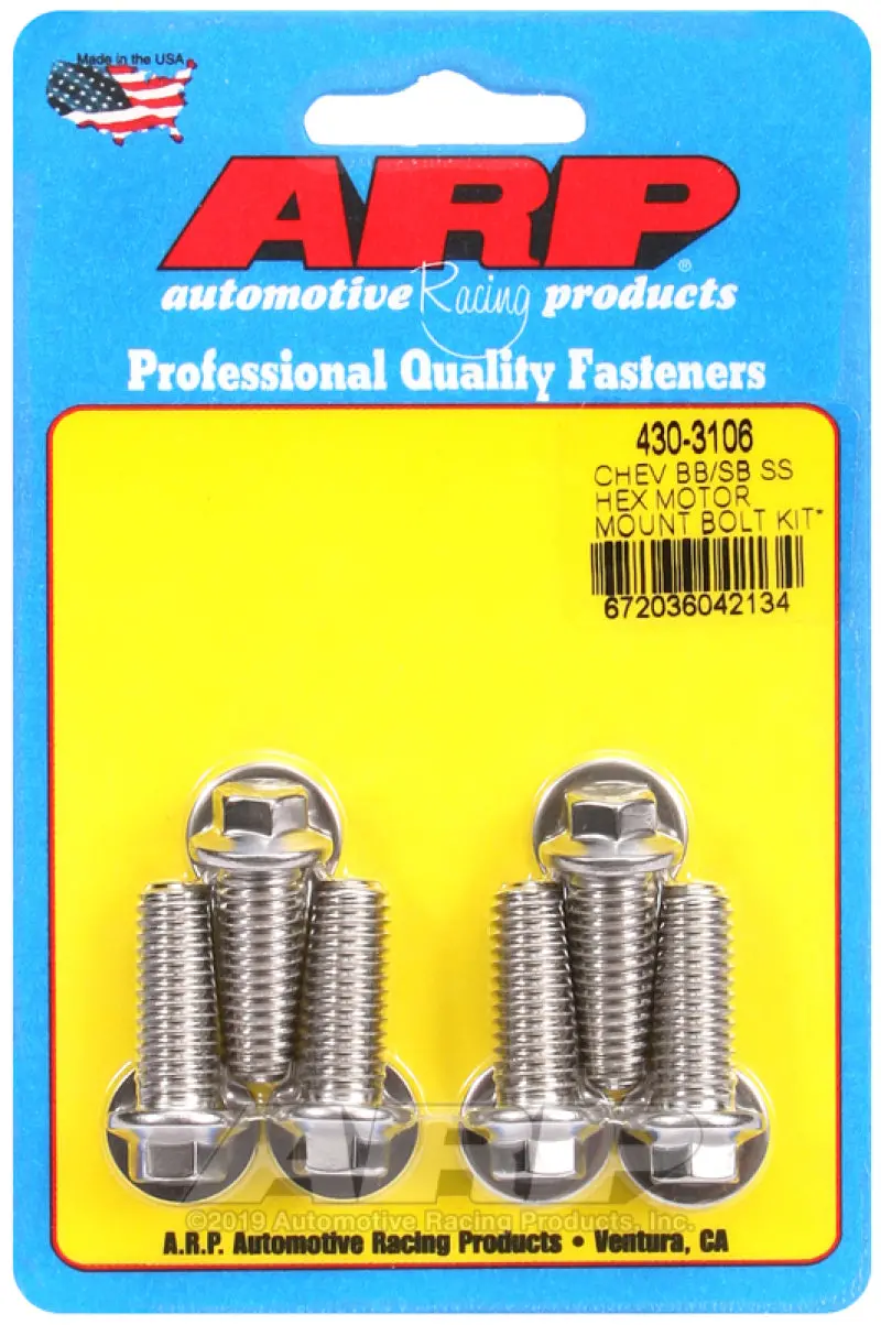 Arp Chevy Hex Motor Mount Bolt Kit W/ Energy Suspension Mounts 1