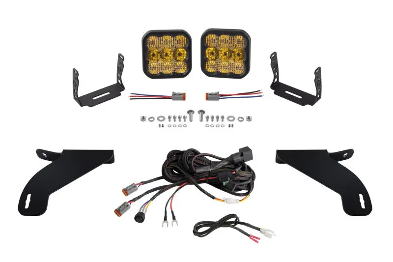 Diode Dynamics 21-22 Ford F-150 Ss5 Bumper Led Pod Light Kit - Sport Yellow Combo 1