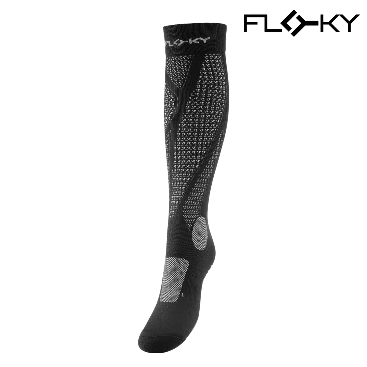 Floky Run Up Long Sock Black | Padel Socks 1
