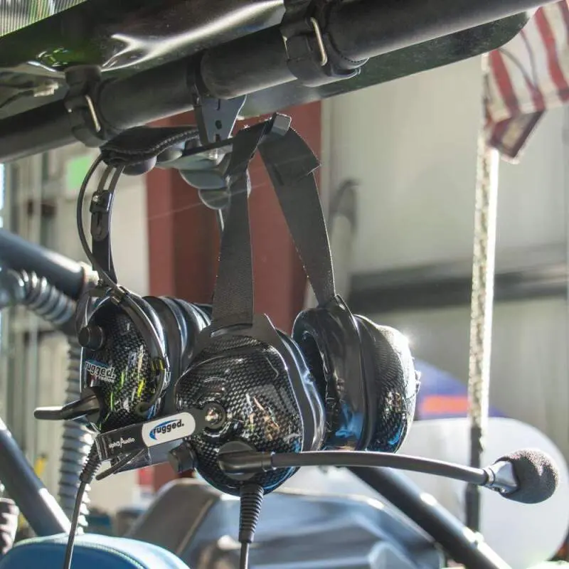 Rugged Radios Dual Headset Hanger With Bar Mount 1.25 Inches Tube Diameter 1