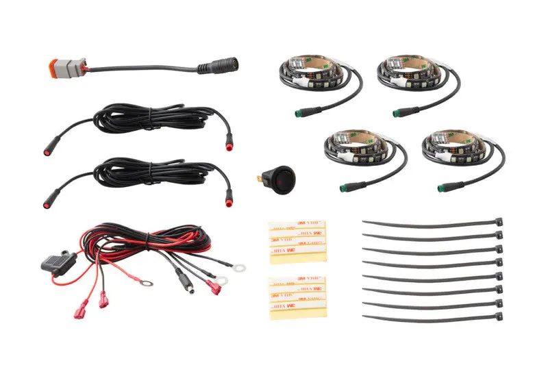 Diode Dynamics Rgbw Grille Strip Kit 4Pc Multicolor 1