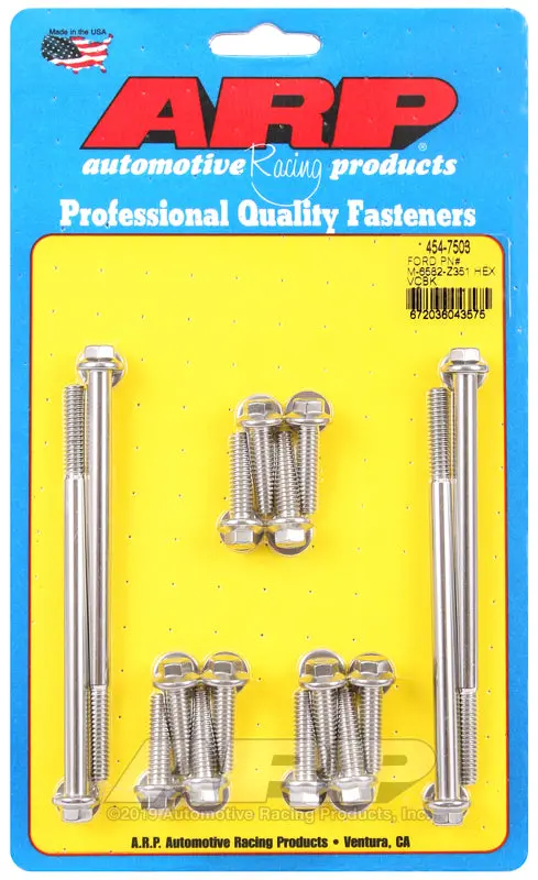 Arp Sb Ford Pn# M-6582-Z351 Hex Valve Cover Bolt Kit 1
