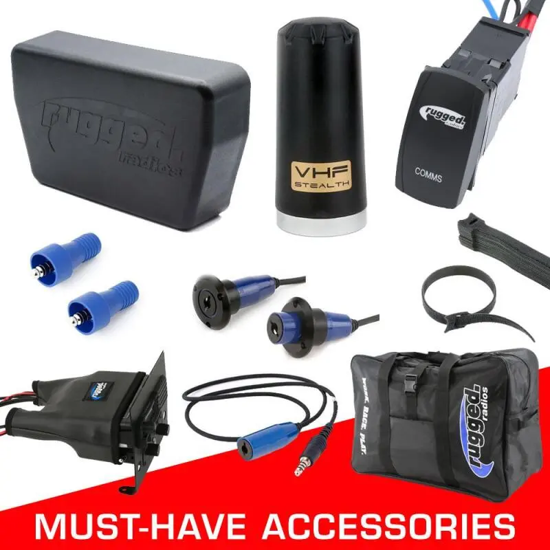 Rugged Radios Alpha Accessory Pack For Rugged Utv Sxs Ircs W/ Intercom Ext Cables (For Helmet Kits) 1