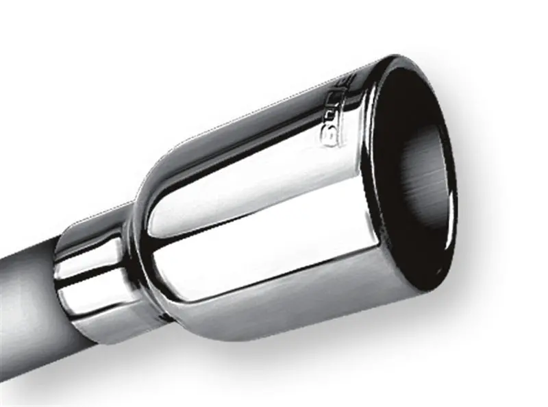 Borla 2.25In Inlet 3.19In Round Rolled Angle Cut Outlet X 5In Long Embossed Tip 1