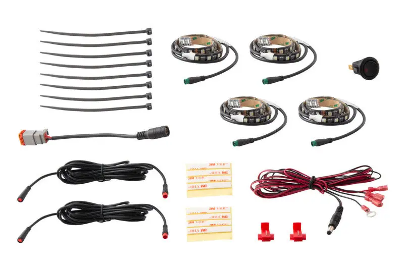 Diode Dynamics Rgbw Footwell Strip Kit 4Pc Multicolor 1