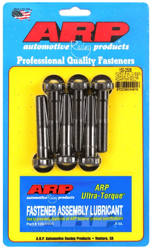 Arp Ford 6.4L Diesel Crank Flange Adapter Bolt Kit - 8740 Chrome Moly Black Oxide 1