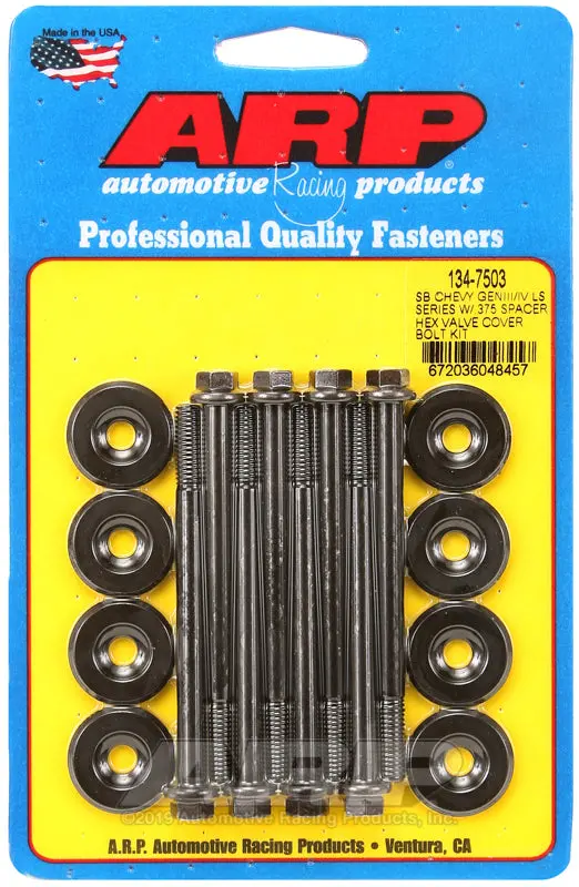 Arp Small Block Chevy Geniii/Iv Ls Series .375 Spacer Hex Valve Cover Bolt Kit - Black 1
