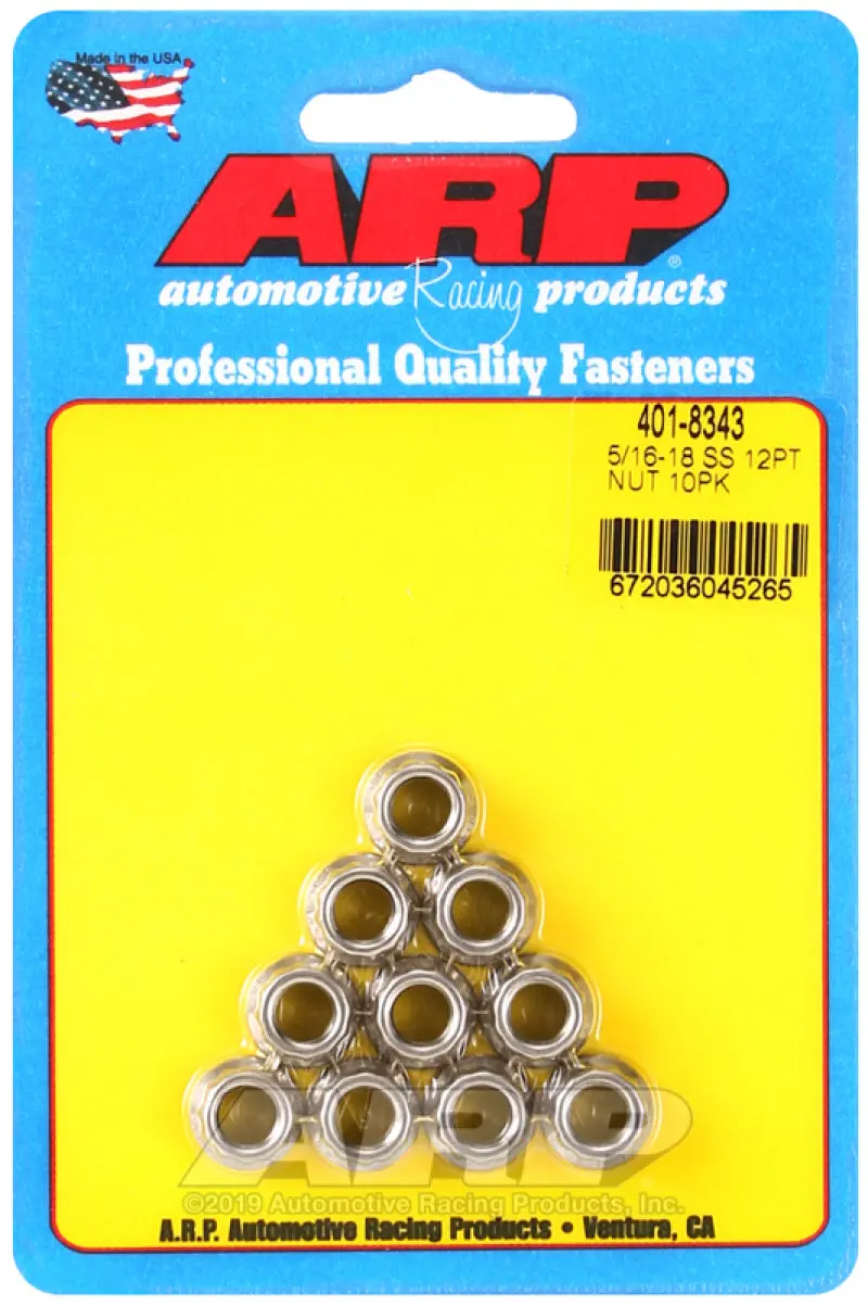 Arp 5/16-18 12Pt Nut Kit Ss - 10 Pk 1