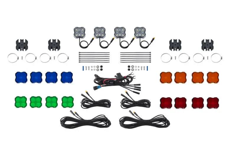 Diode Dynamics Stage Series Sxs Rock Light Installer Kit - White Diffused M8 (4-Pack) 1