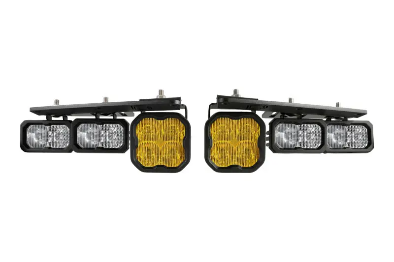 Diode Dynamics 21-Up Ford Bronco Stage Series Fog Pocket Kit - Yellow Sport 1