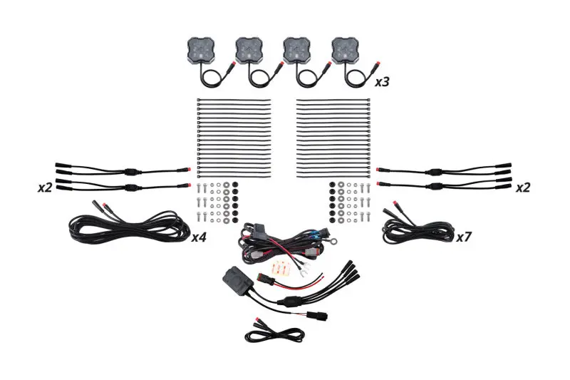 Diode Dynamics Rgbw Rock Light Installer Kit W/Controller (12-Pack) 1