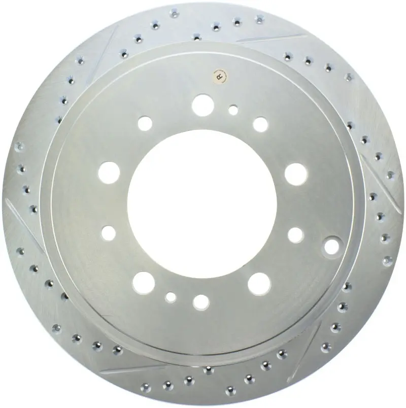 Stoptech Select Sport Drilled & Slotted Rear Brake Rotor For 2013–2017 Toyota Land Cruiser 1