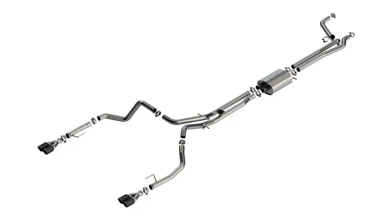 Borla 24-25 Chevy Silverado 1500 (6.2L V8) S-Type Cat Back - 3.5In Carbon Fiber Black Anodized Tips 1