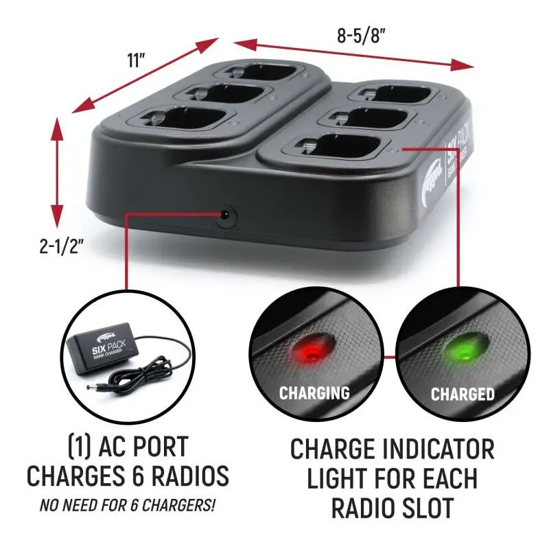 Rugged Radios 6-Pack Bank Charger For Handheld Radios Rdh16 1