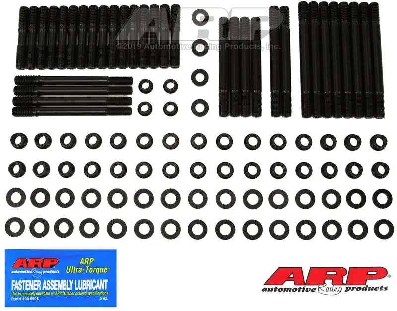 Arp Sb Chevy 16A, Rodeck Alum Black, 12Pt U/C Studs Head Stud Kit 1