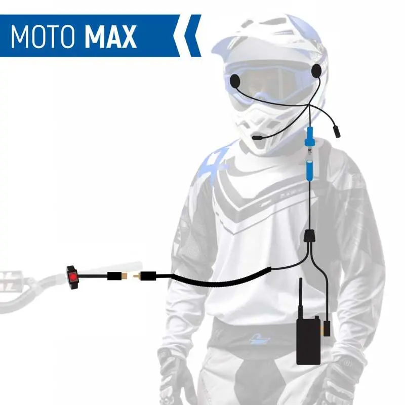 Rugged Radios Moto Max Comm Kit W/ Hd Offroad Cables With Gmr2 Plus - Gmrs Radio 1