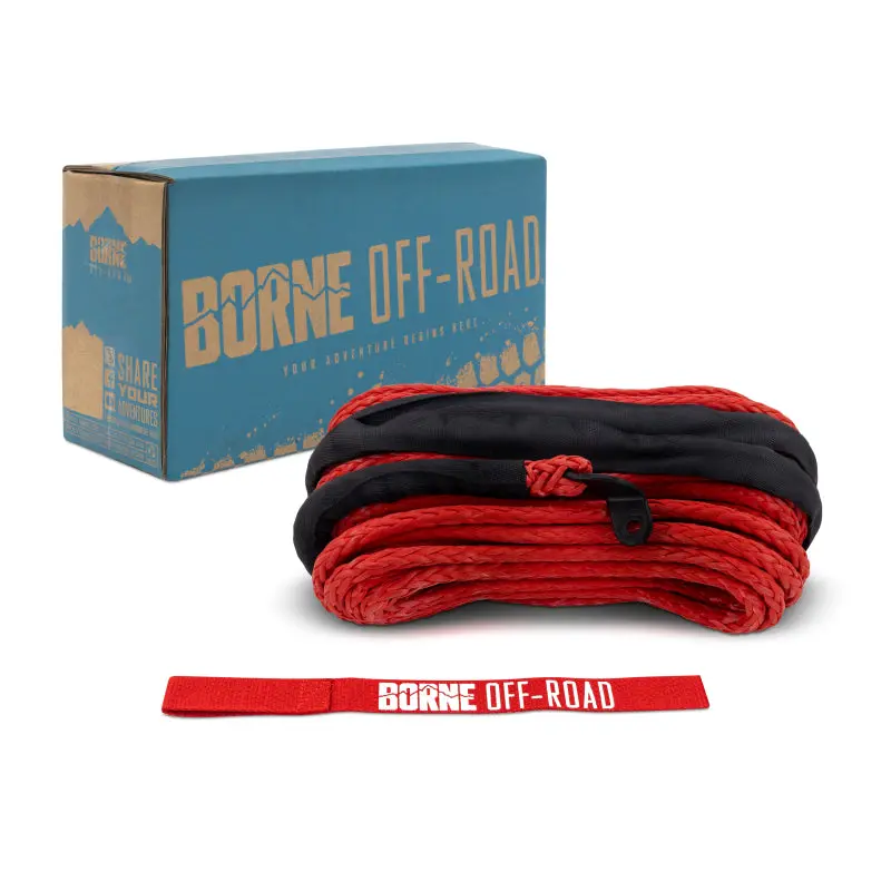 Borne Off-Road Synthetic Rope - 3/8In X 85Ft - Red 1
