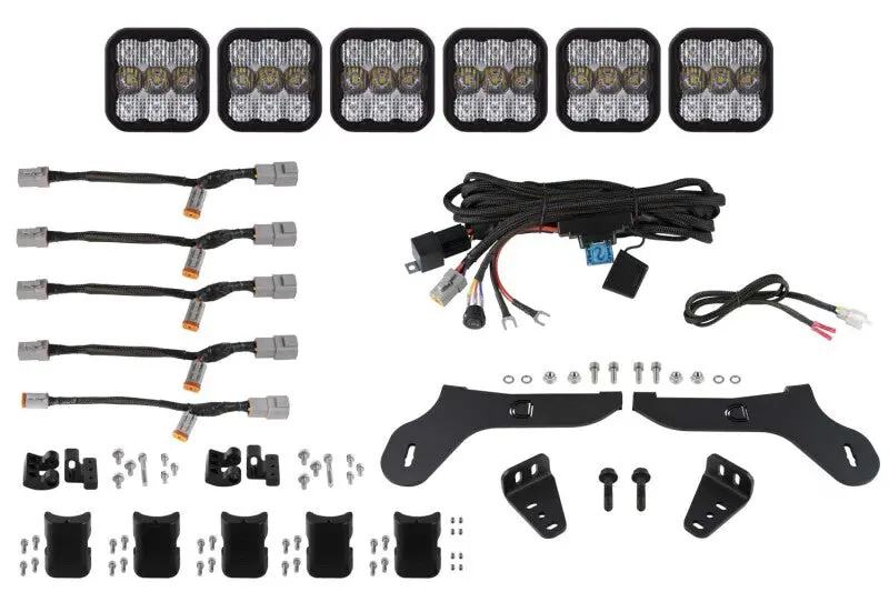 Diode Dynamics 17-20 Ford Raptor Ss5 Grille Crosslink Lightbar Kit - Pro White Combo 1