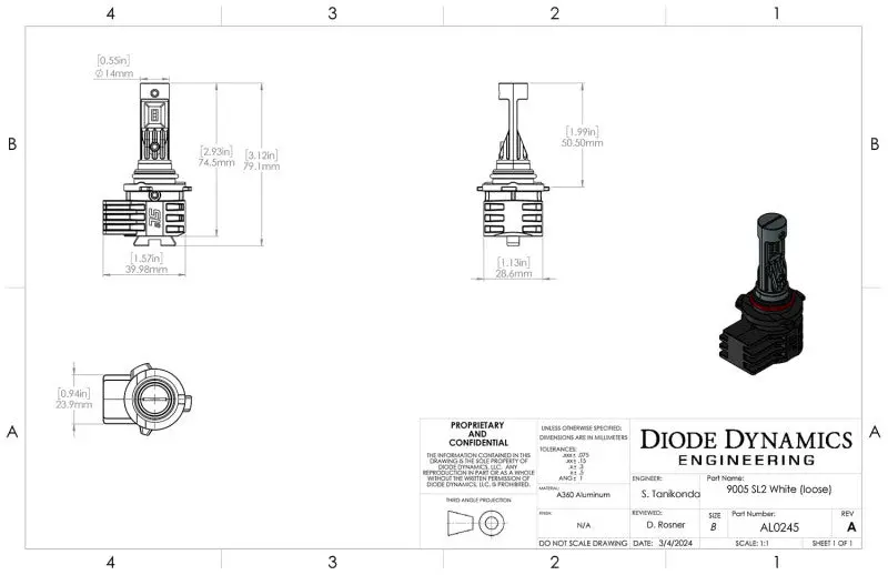 Diode Dynamics 9005/9011/H10 Yellow Sl2 Led Bulb (One) 2