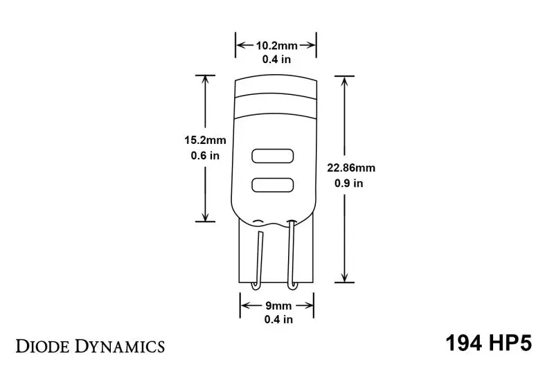 Diode Dynamics 194 Led Bulb Hp5 Led Pure - White Short (Pair) 2