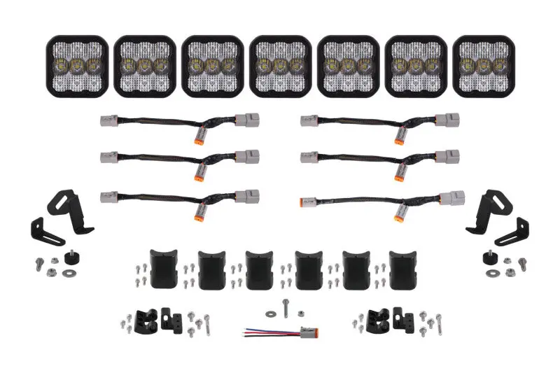 Diode Dynamics Ss5 Pro Universal Crosslink 7-Pod Lightbar - White Combo 1
