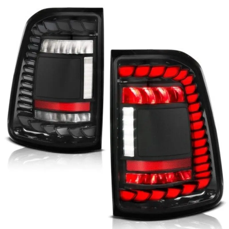 Anzo 19-24 Ram 1500 (Factory Led Models Only) Full Led Tail Lights Seqsig Black - Pair 1