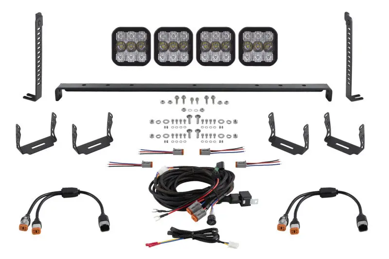 Diode Dynamics 14-23 Toyota 4Runner Ss5 Stealth Grille Led 4-Pod Kit - Pro White Combo 1