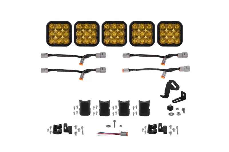 Diode Dynamics Ss5 Pro Universal Crosslink 5-Pod Lightbar - Yellow Driving 1