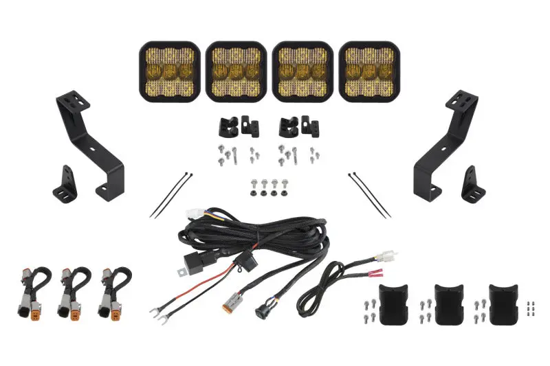 Diode Dynamics Ss5 Grille Crosslink Lightbar Kit For 2019-Present Ram - Sport Yellow Combo 1