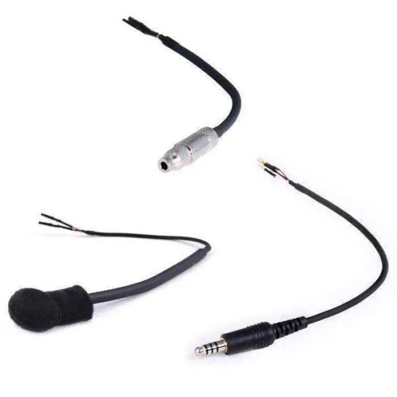 Rugged Radios Peltor 4-Conductor Helmet Kits Mic / 1/8 Ear Bud Jack / Straight 1