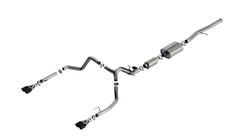 Borla 2024 Chevy Silverado 1500 6.2L V8 S-Type Catback Exhaust W/ Simulator - Black Chrome 1