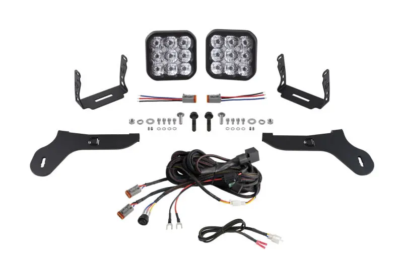 Diode Dynamics 17-20 Ford Raptor Ss5 Bumper Led Pod Light Kit - Pro White Driving 1