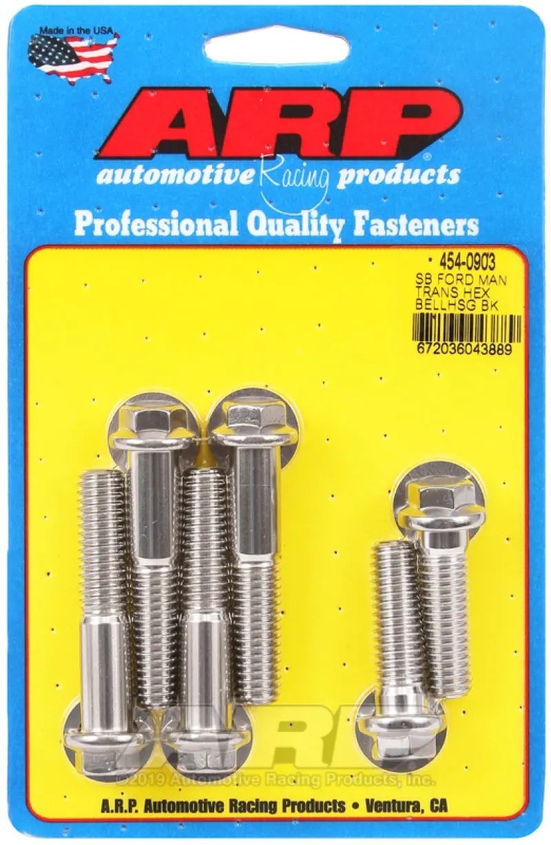 Arp Small Block Ford Manual Transmission Hex Bellhousing Bolt Kit - Polished Stainless Steel 1