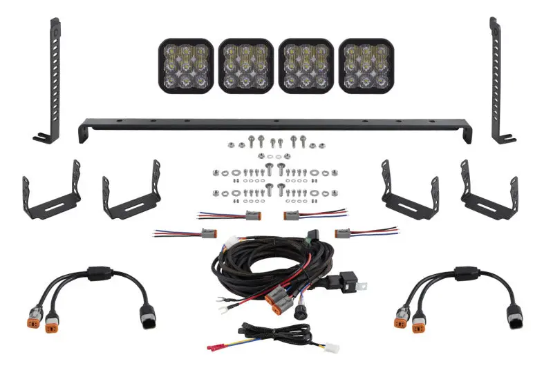 Diode Dynamics 14-23 Toyota 4Runner Ss5 Stealth Grille Led 4-Pod Kit Sport - White Driving 1