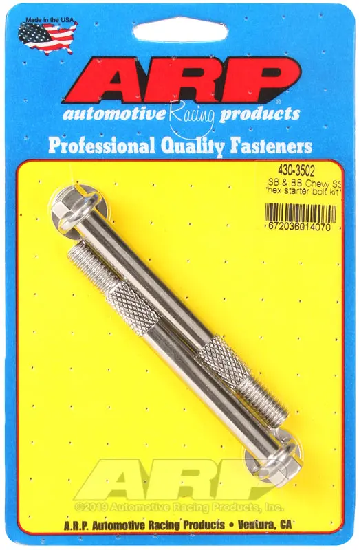 Arp Sb & Bb Chevy 3/8 Hex Ss Pro Stock Starter Bolt Kit 1