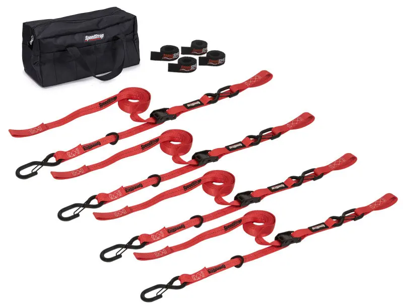Speedstrap 1In Motorcycle Tie-Down Kit - Red 1