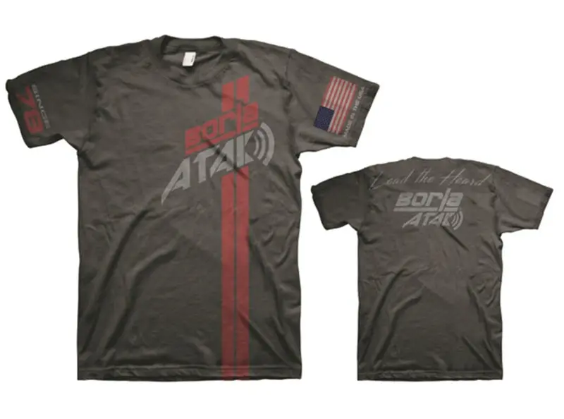 Borla Mens Atak T-Shirt Charcoal - Small 1