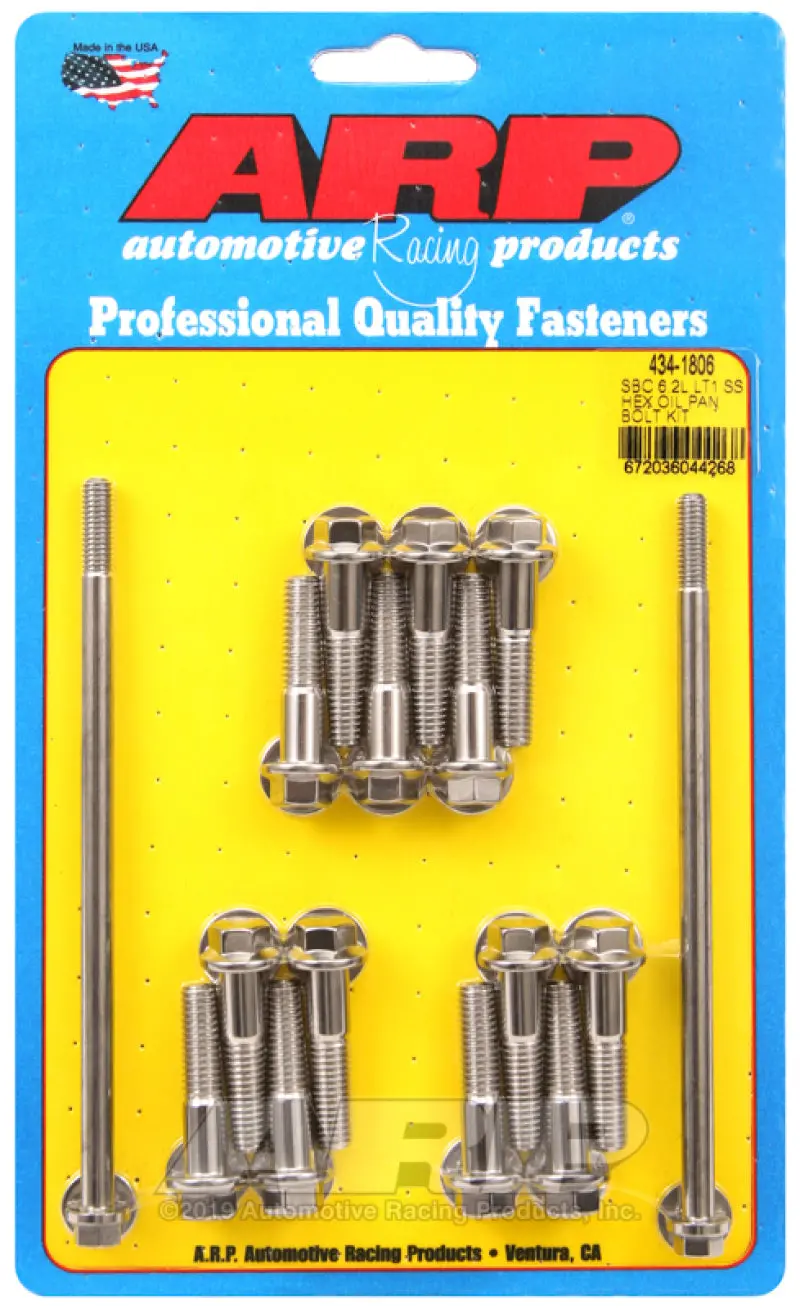 Arp Chevy Lt1 6.2L Oil Pan Hex Stainless Steel Bolt Kit 1