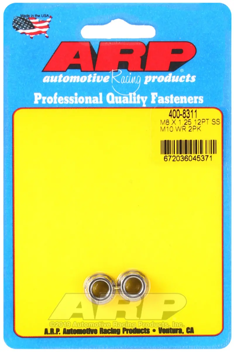 Arp M8 X 1.25 M10 Wr 12Pt Stainless Steel Nut Kit 1
