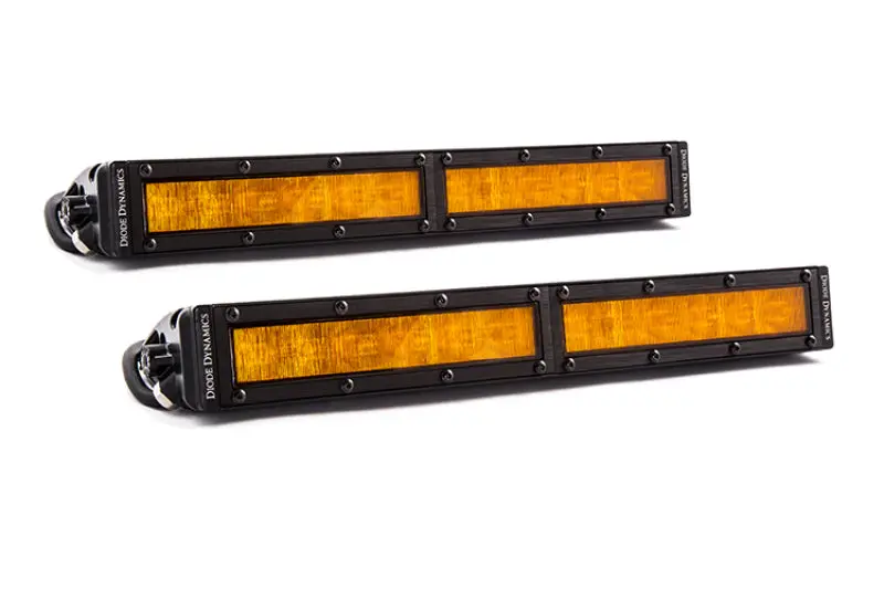 Diode Dynamics 12 In Led Light Bar Single Row Straight - Amber Wide (Pair) Stage Series 1