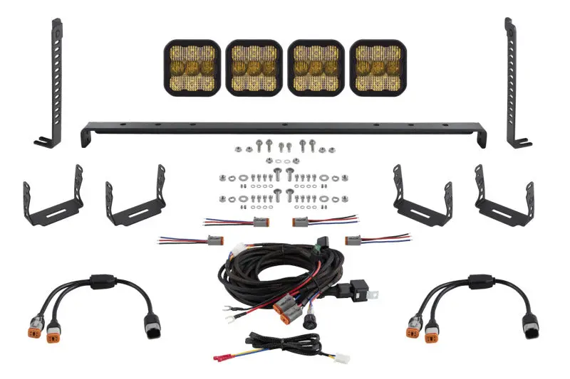 Diode Dynamics 14-23 Toyota 4Runner Ss5 Stealth Grille Led 4-Pod Kit - Sport Yellow Combo 1