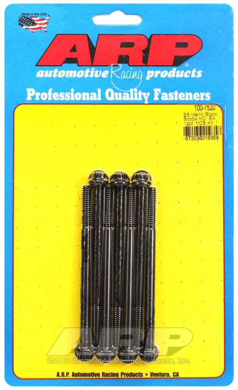 Arp Merlin Block Brodix Head Bb 12Pt Valve Cover Bolt Kit 1