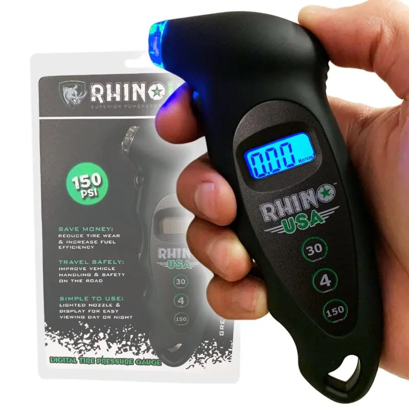 Rhino Usa Digital Tire Pressure Gauge 150 Psi (Black) 1