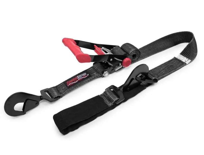 Speedstrap 2In X 8Ft Ratchet Tie Down W/ Twisted Snap Hooks & Axle Strap Combo - Black 1