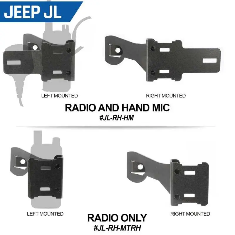 Rugged Radios Jeep Jk/Jku/Jl Handheld Radio Grab Bar Mount- Radio-Only Mount 1