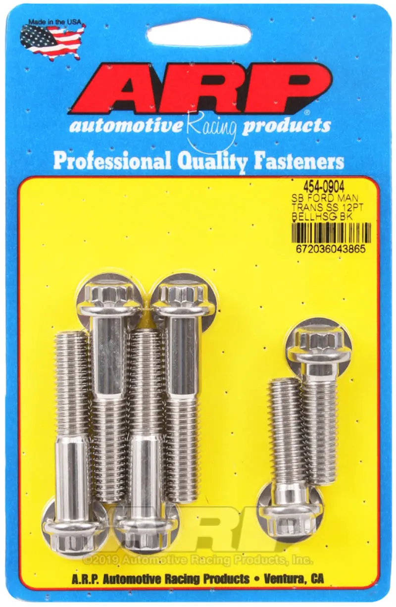 Arp Small Block Ford Manual Transmission 12Pt Bellhousing Bolt Kit - Polished Stainless Steel 1