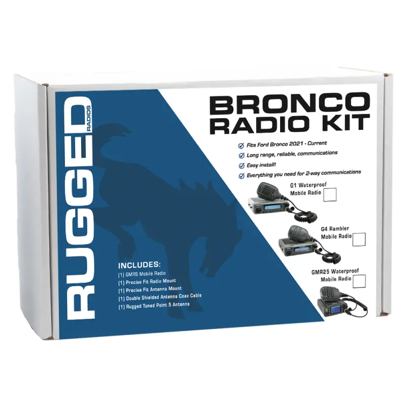 Rugged Radios Ford Bronco Two-Way Gmrs Mobile Radio Kit 25 Watt - Gmr25 Waterproof 1