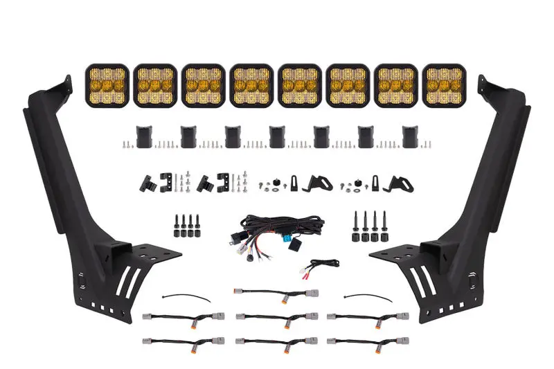 Diode Dynamics Jeep Jl Ss5 Pro Crosslink Windshield - Yellow Combo Lightbar Kit 1