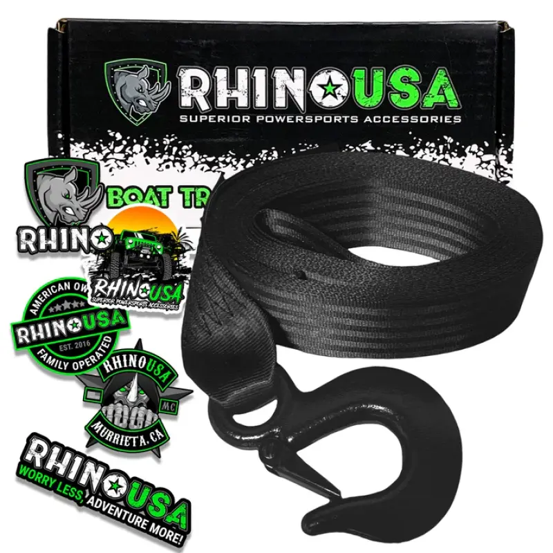 Rhino Usa 2In X 20Ft Boat Winch Strap With Hook 1